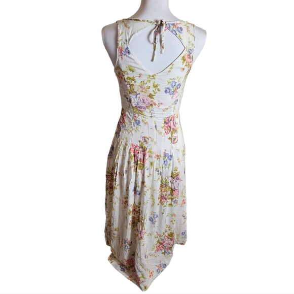 Lauren Conrad LC Floral Print Maxi Long Dress Size 4 Keyhole Back Fairy Feminine - Picture 5 of 16